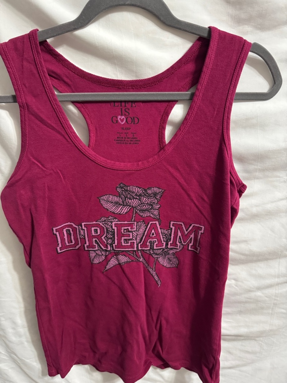 Life Is Good Magenta 'DREAM' Graphic Tank